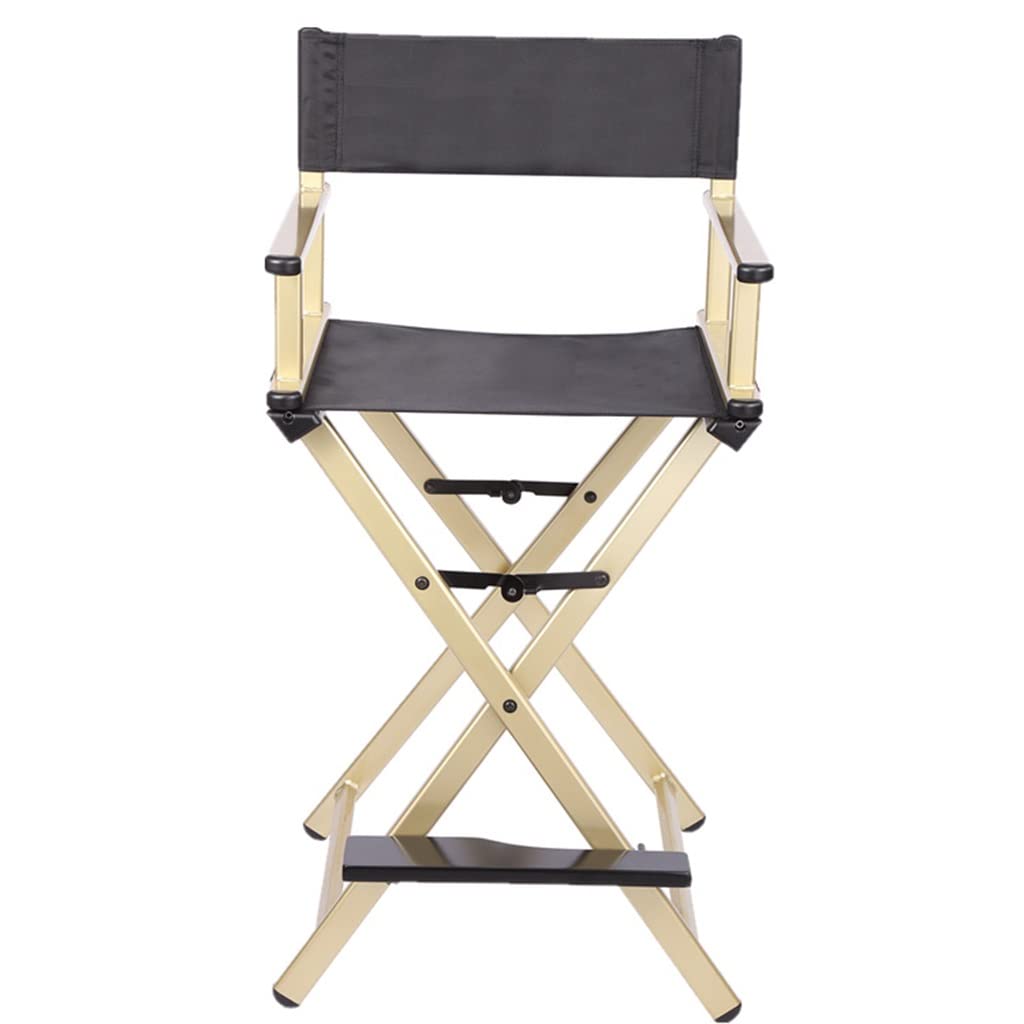 Pink Aluminum Foldable Makeup Artist Chair with Footrest O210085