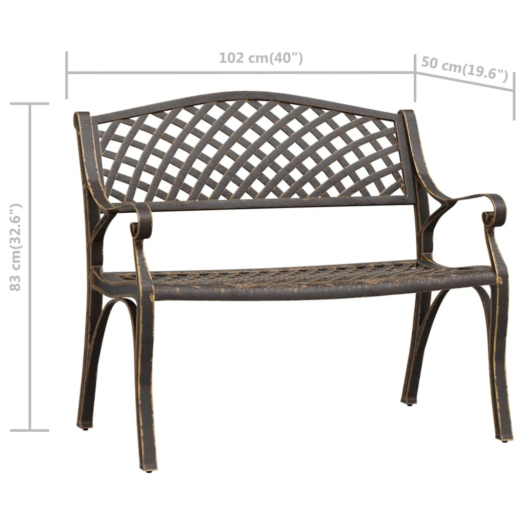 Cast Aluminum and Cast Iron Garden Bench W817297