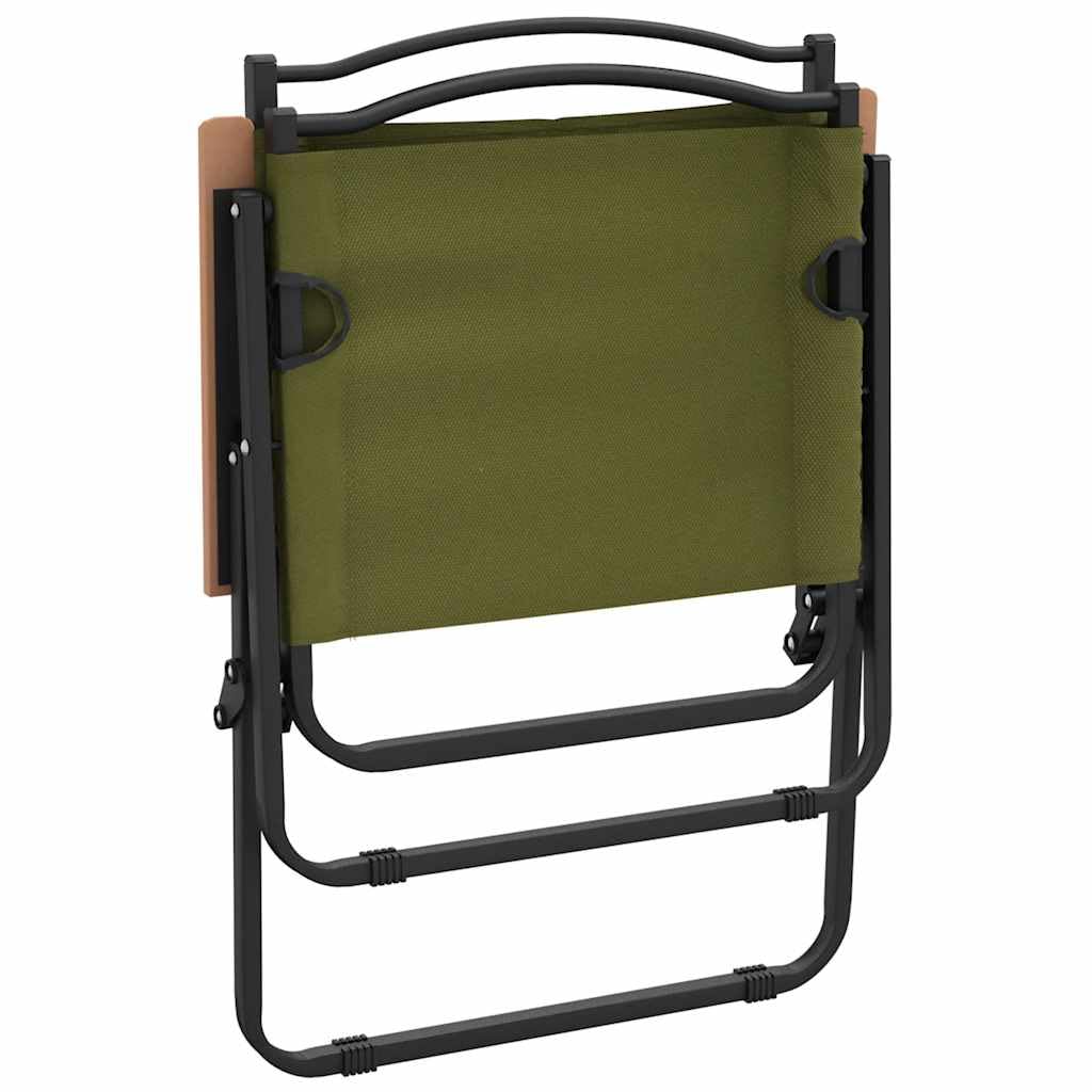 Camping Chairs 2 pcs Green Oxford Fabric Folding C36446