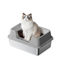 XL Stainless Steel Enclosed Cat Litter Box with Scoop I841521