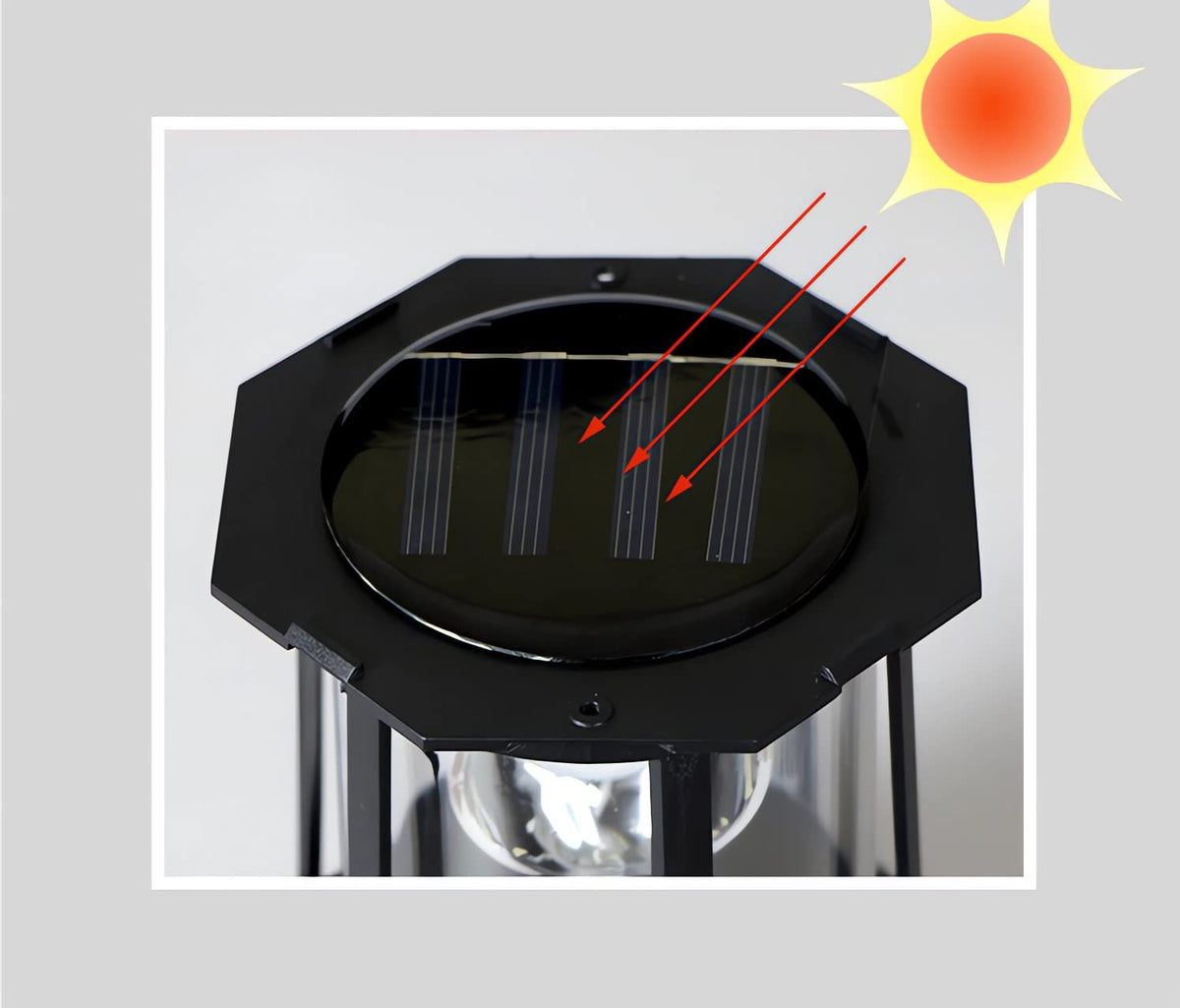 Black Solar Rotating Lighthouse Lamp F549220