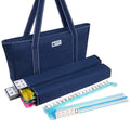 American Mah Jongg Set - 166 White Tiles, 4 Rack/Pushers, Blue Canvas Bag I88550