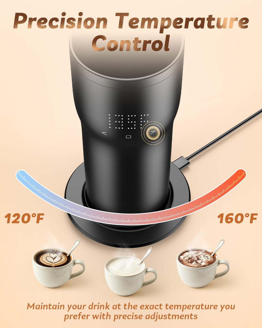 16oz Temperature Control Rechargeable Heated Mug F15358