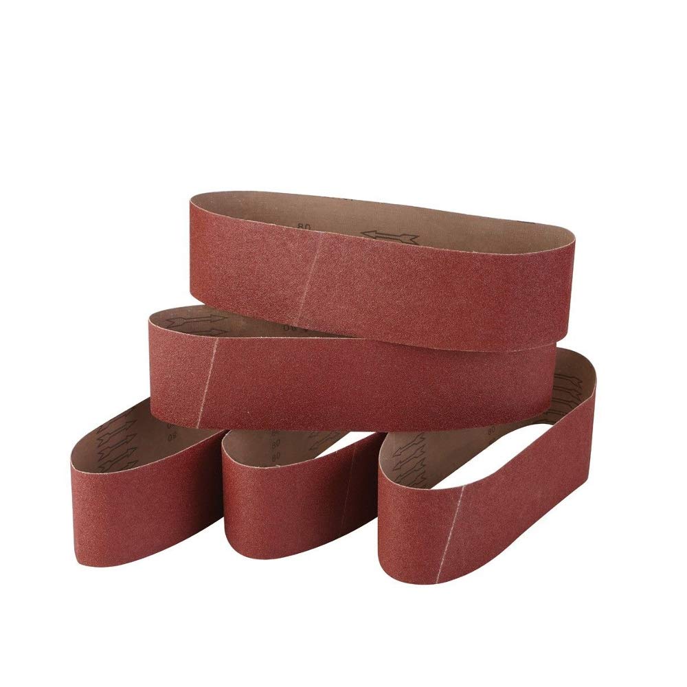 4 Inch x 36 Inch Sanding Belts, 5 Pack Aluminum Oxide C88809
