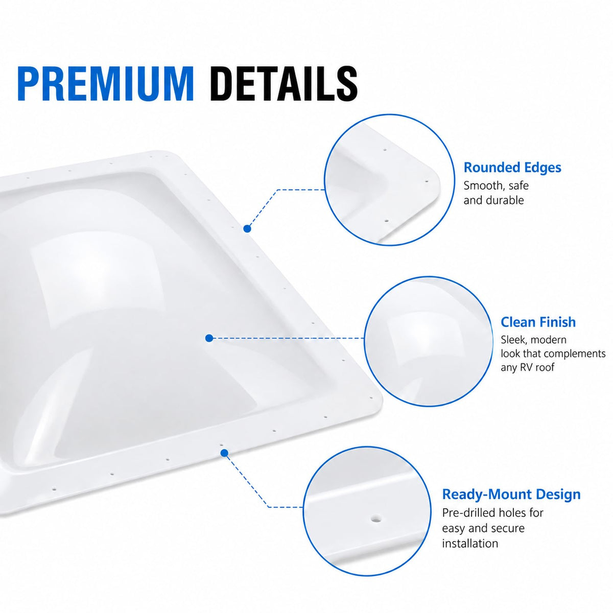 RV Skylight Replacement 22" x 34" Outer Dome Cover Z1334