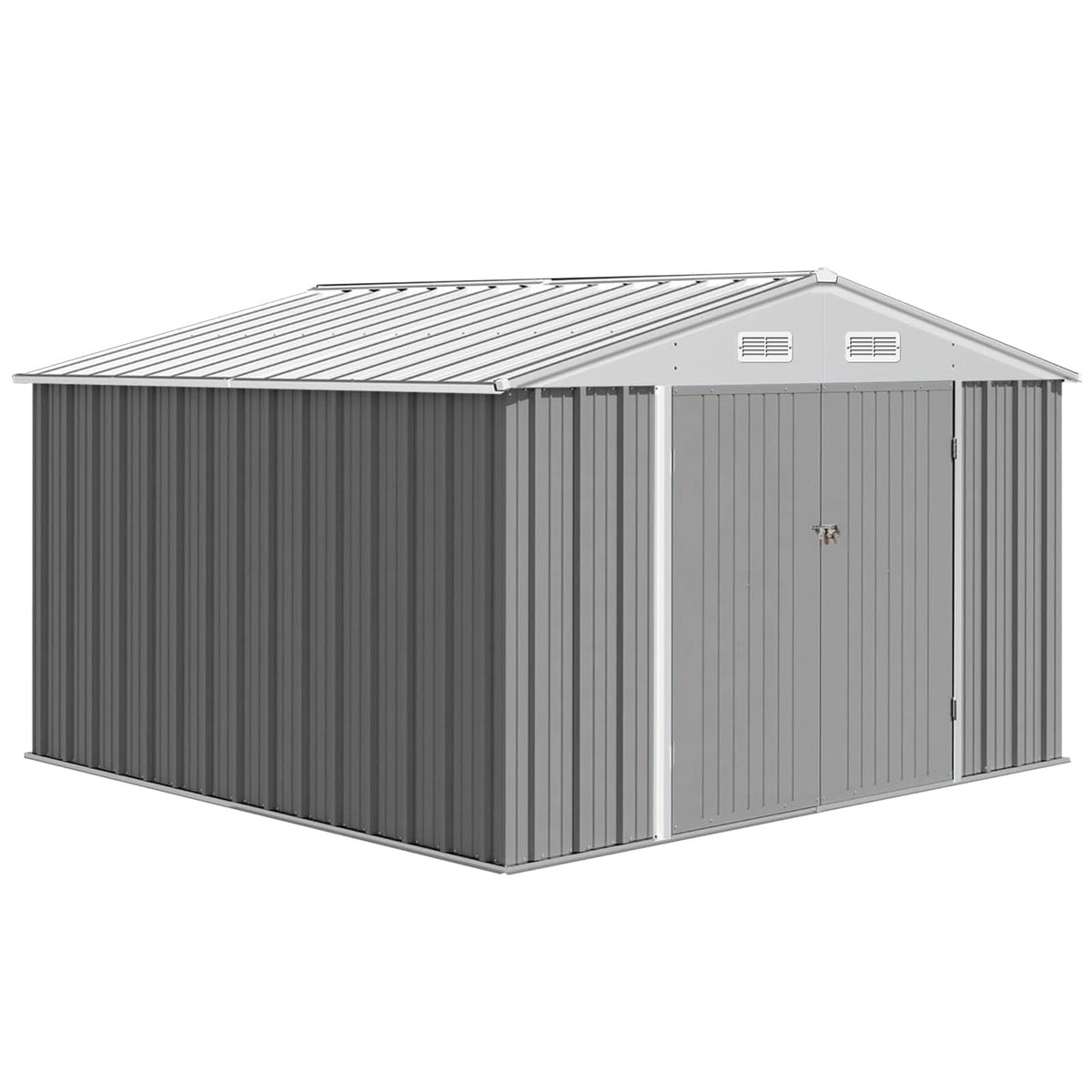 12X10FT Metal Storage Shed with Lockable Doors B6096