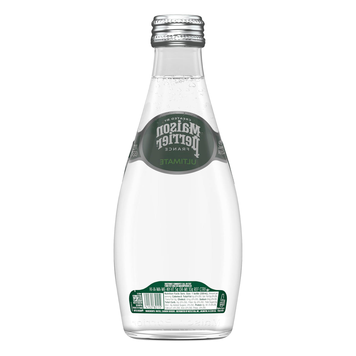 Unflavored Sparkling Water 4 Pack Glass Bottle 11.15 fl oz U717