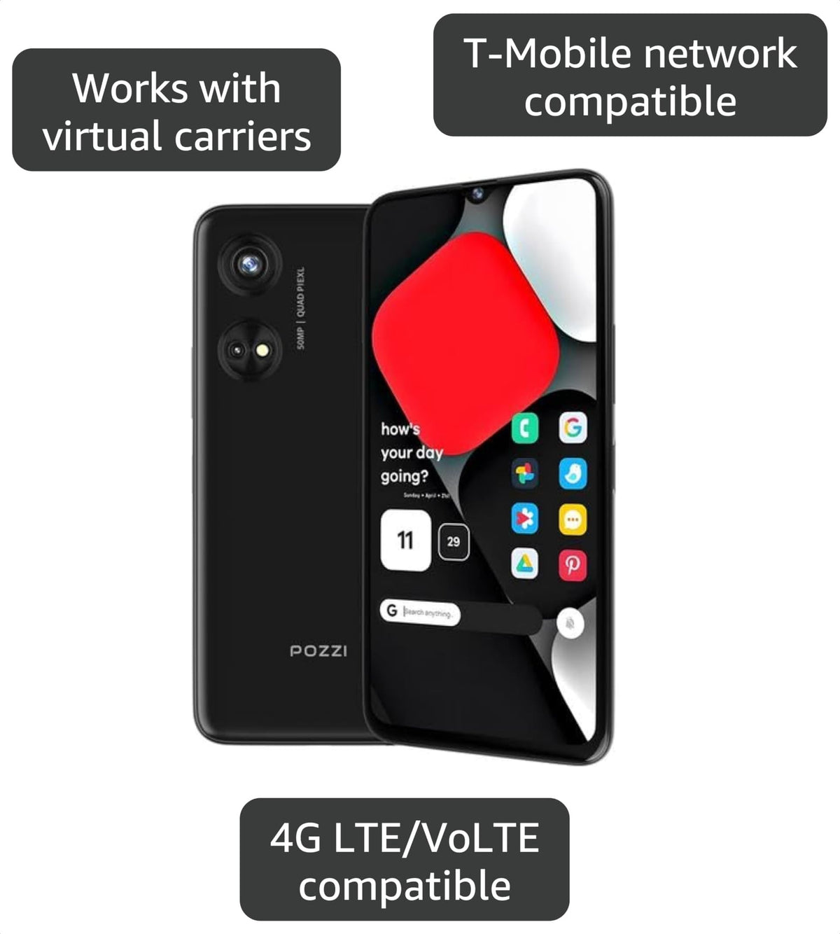 6.79” HD+ 128GB 4G LTE Unlocked Android Smartphone Y2324