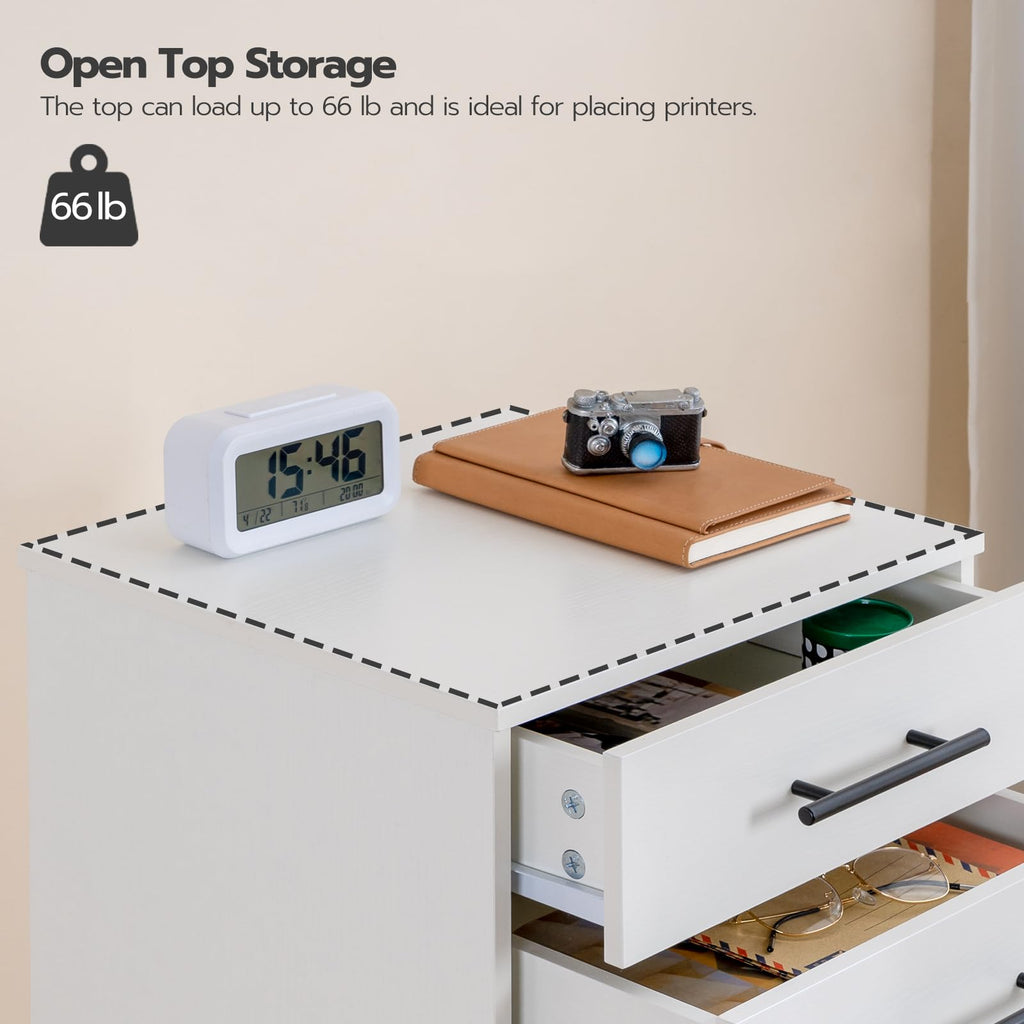 White 7 Drawer Wood File Cabinet Z1631