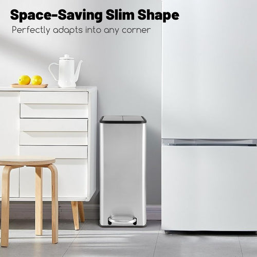 12 Gallon Stainless Steel Kitchen Trash Can D8154