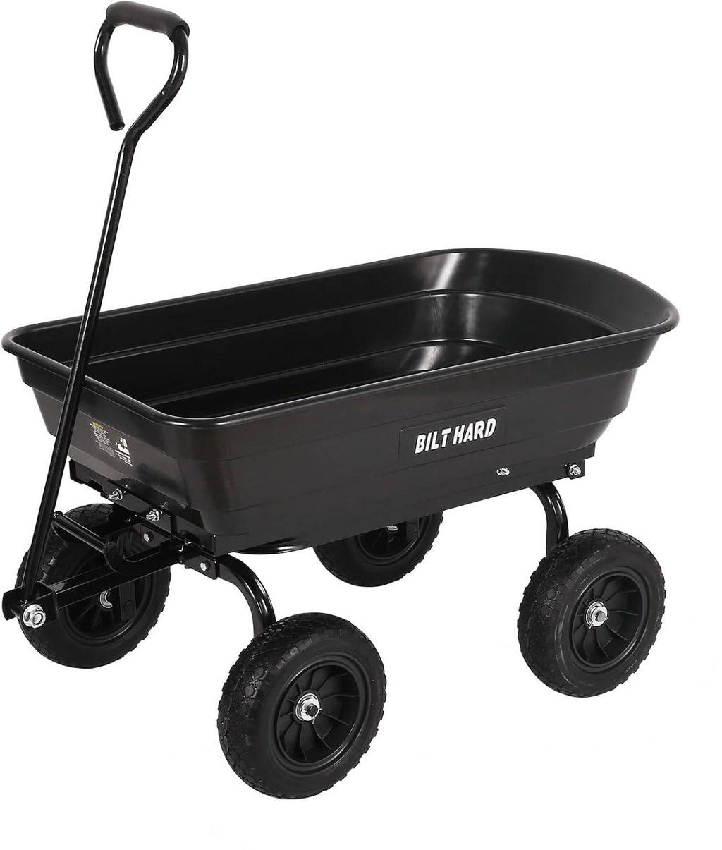 4 Cu.Ft. Poly Yard Dump Cart with 180° Rotating Handle A9041
