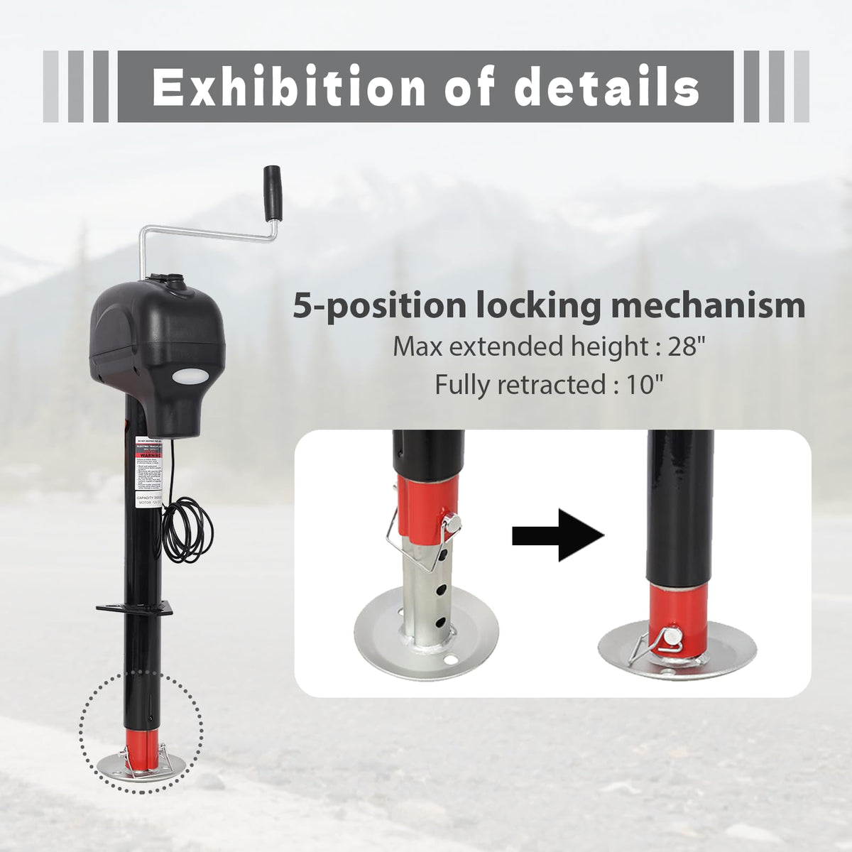 Electric Power Tongue Jack 3500lbs 12V DC F43339