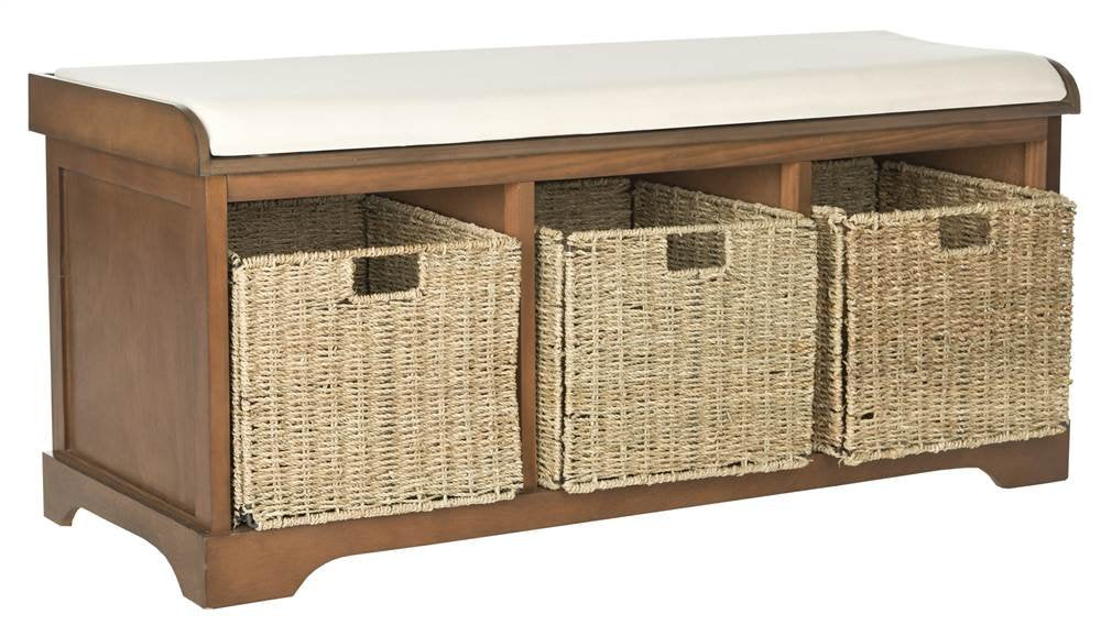 Brown Solid Wood Storage Bench E97800
