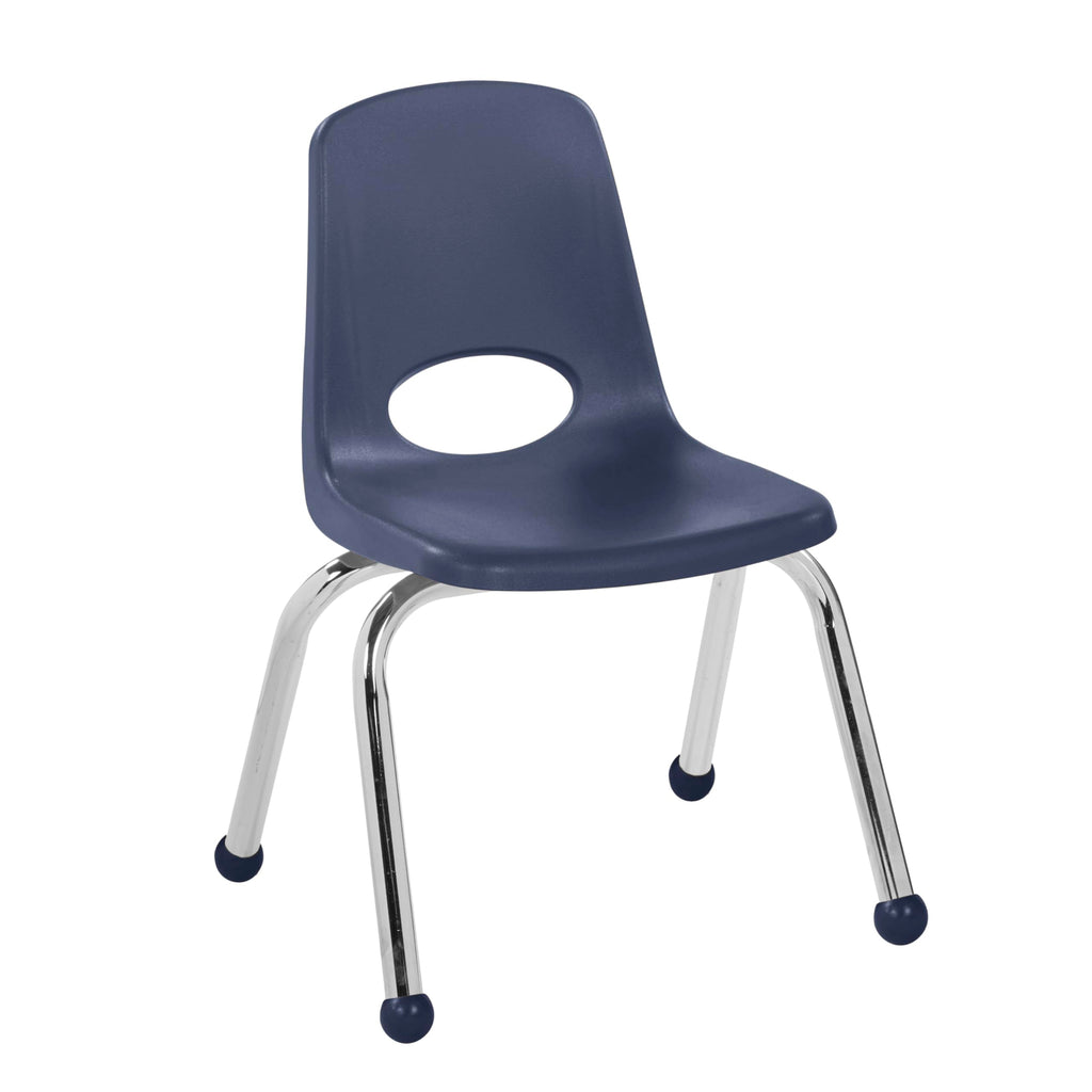 12" School Stack Chair with Ball Glides, Navy, 6-Pack A19300
