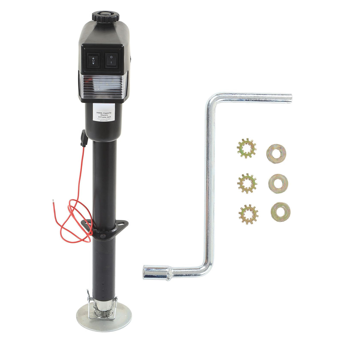 3500lbs 12V Electric Trailer Jack with Manual Crank Q407