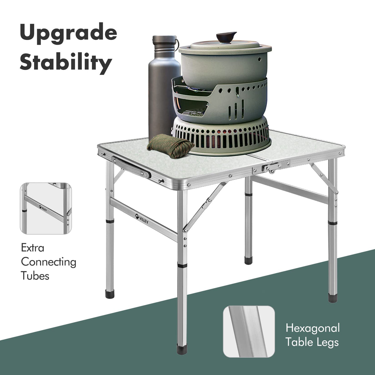 Folding Camping Table with Adjustable Legs W127