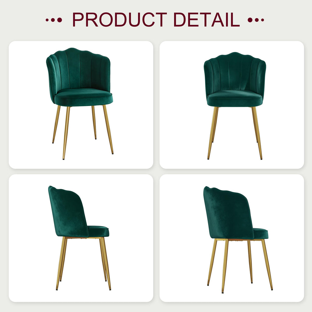 Velvet Dining Chairs Set of 2 Green S364526