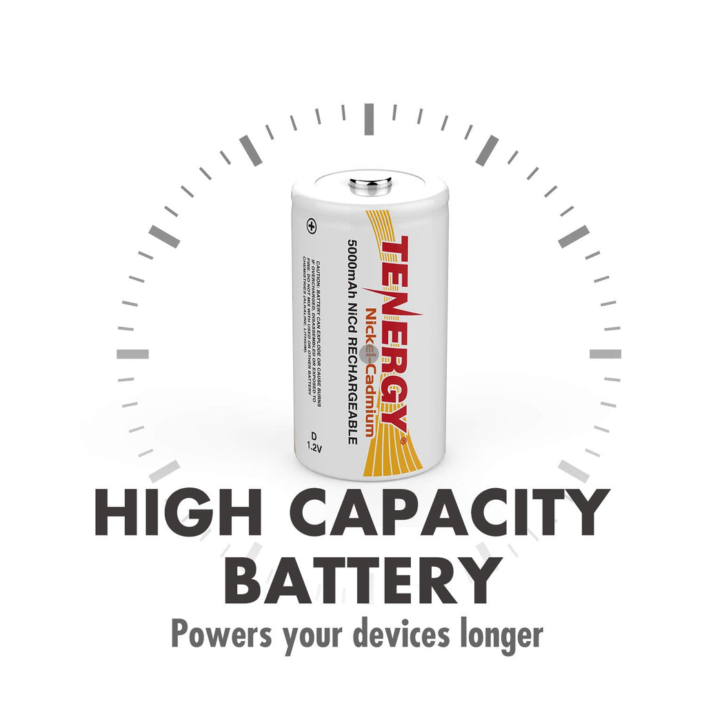 Rechargeable NiCd D Batteries and LCD Smart Charger N177
