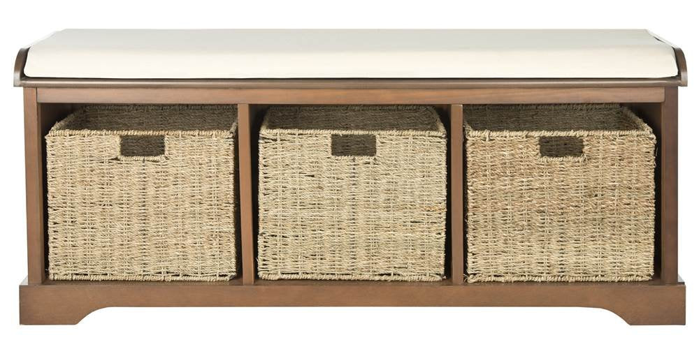 Brown Solid Wood Storage Bench E97800