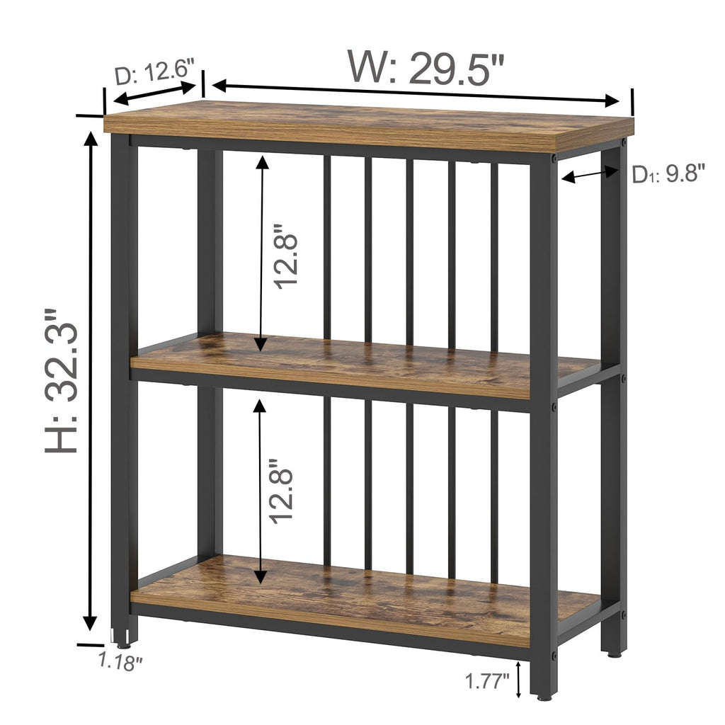 3 Tier Wood and Metal Bookshelf X257016