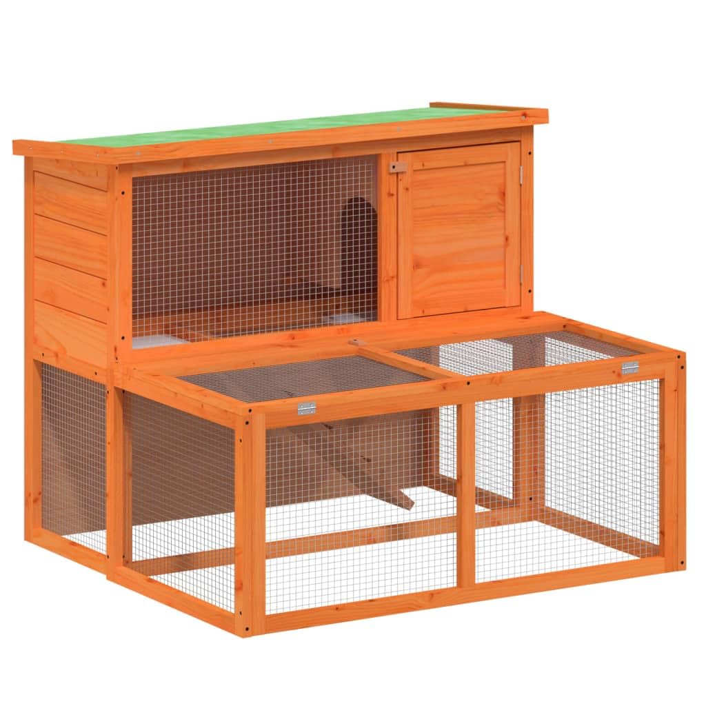 Wooden Rabbit Hutch 2-Tier Small Animal Cage G8029
