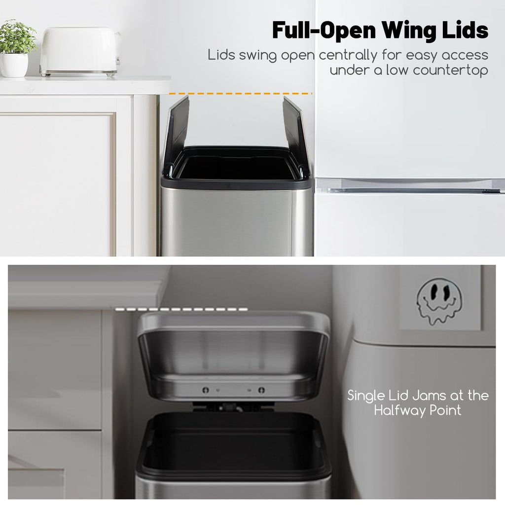 12 Gallon Stainless Steel Kitchen Trash Can D8154