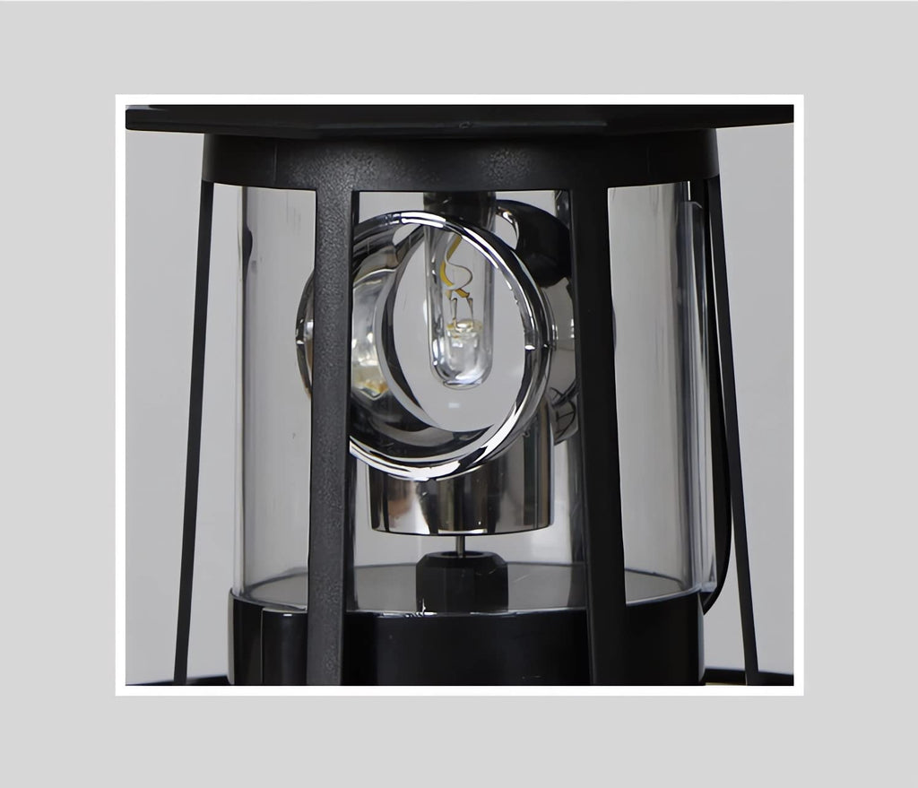 Black Solar Rotating Lighthouse Lamp F549220
