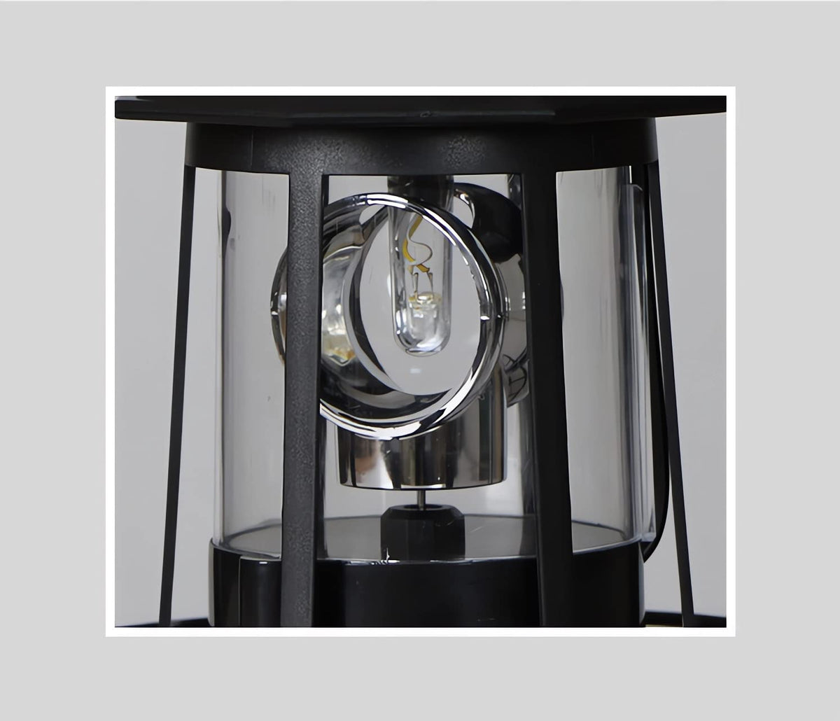 Black Solar Rotating Lighthouse Lamp F549220