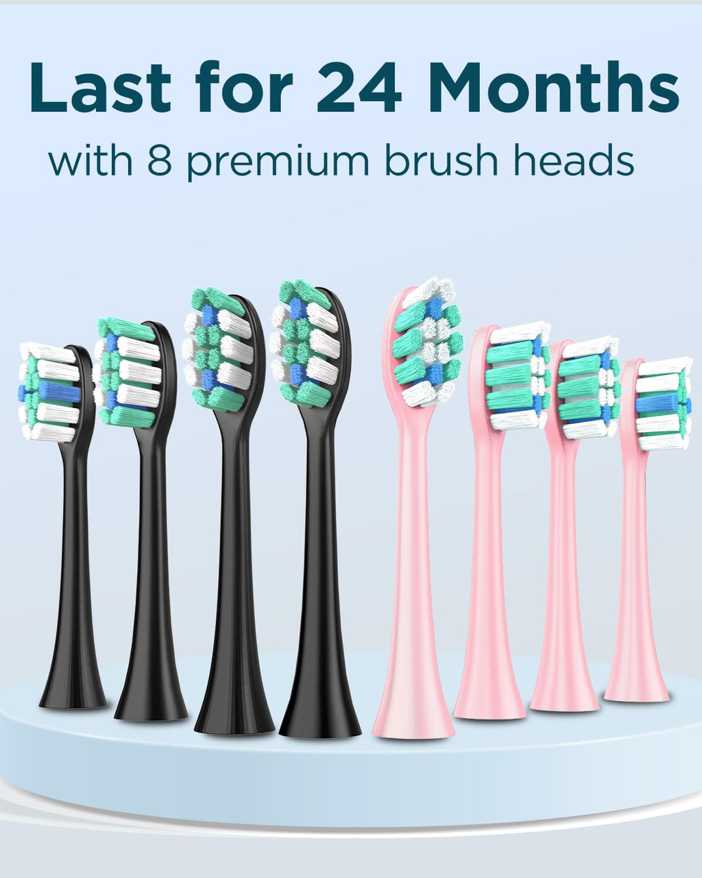 2 Pack Rechargeable Electric Toothbrush with 12 Brush Heads & 2 Travel Case R59655