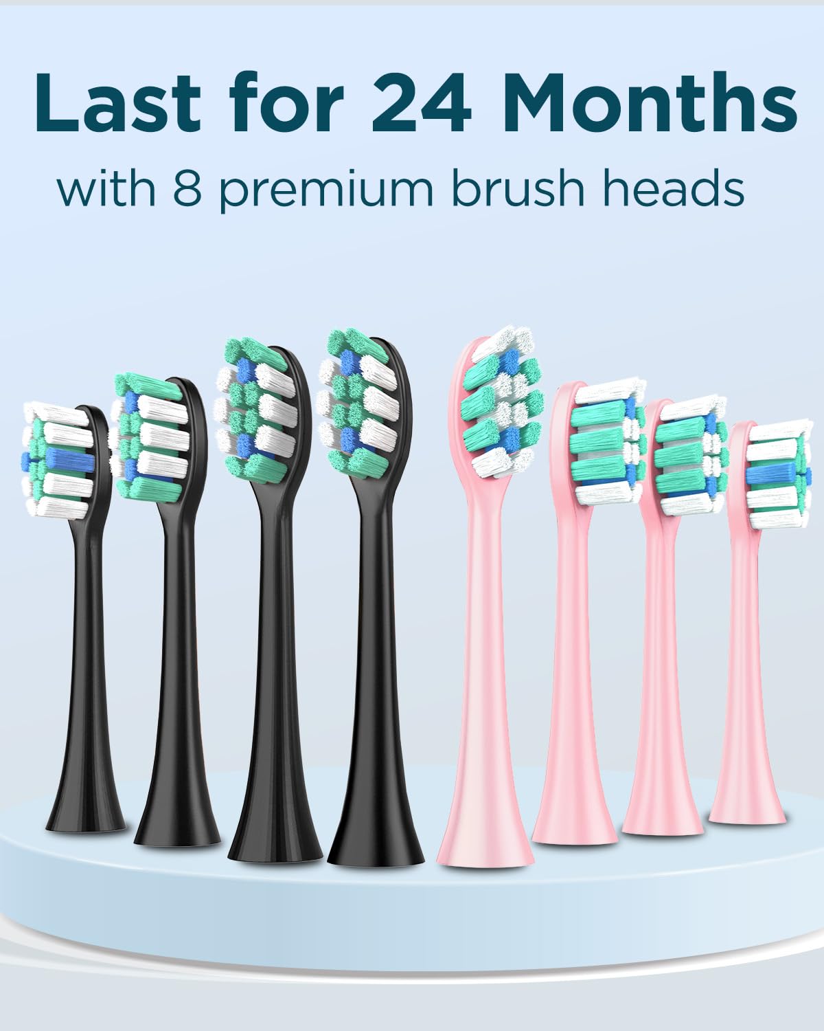 2 Pack Rechargeable Electric Toothbrush with 12 Brush Heads & 2 Travel Case R59655