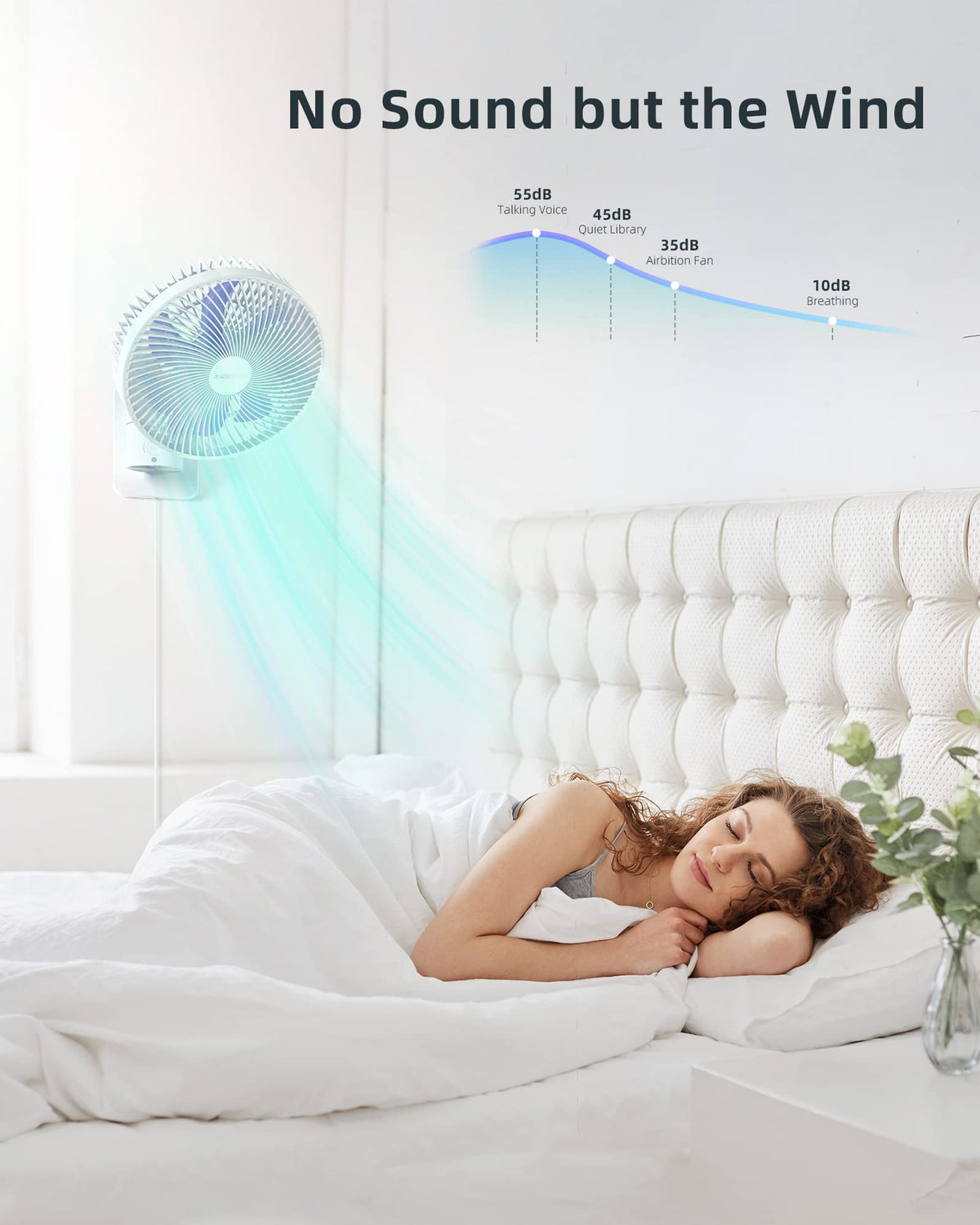 10'' Wall Mount Fan with Light and Remote Control Q797