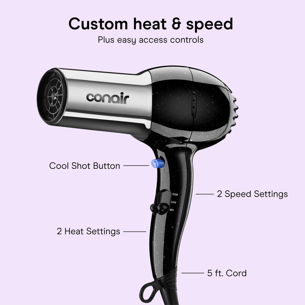 1875W Full Size Ionic Hair Dryer with Concentrator Attachment M159