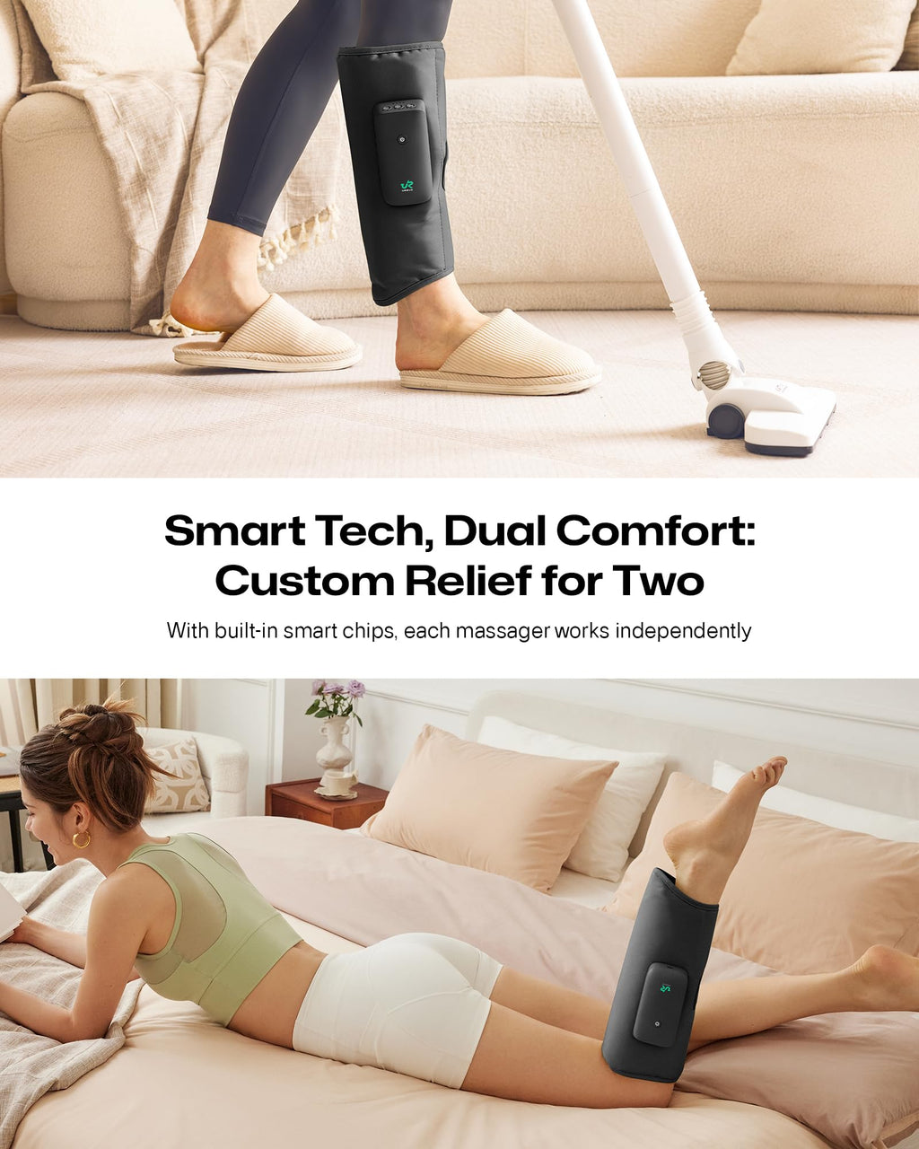 Smart Calf Massager with Air Compression, Adjustable Heat T4800