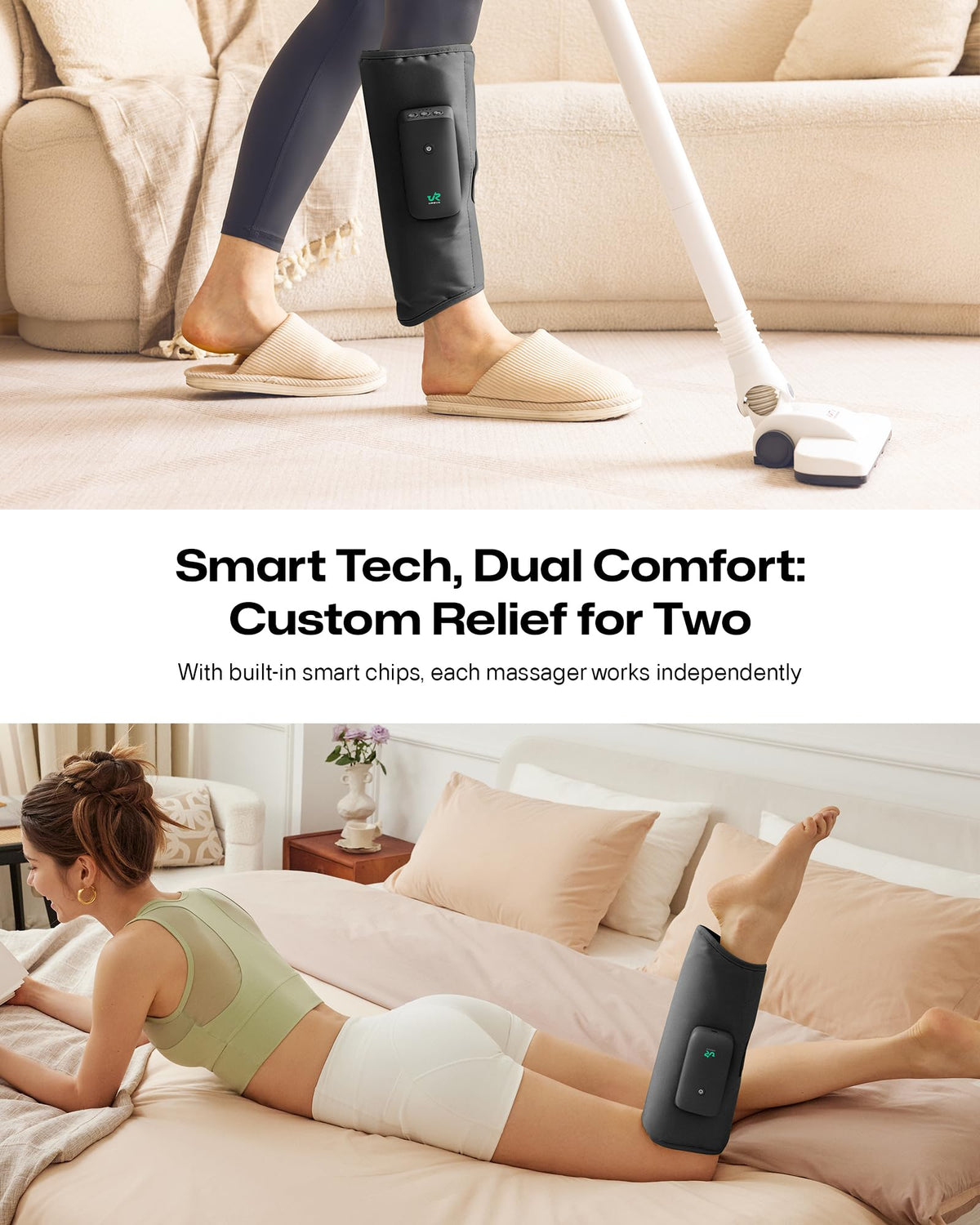 Smart Calf Massager with Air Compression, Adjustable Heat T4800