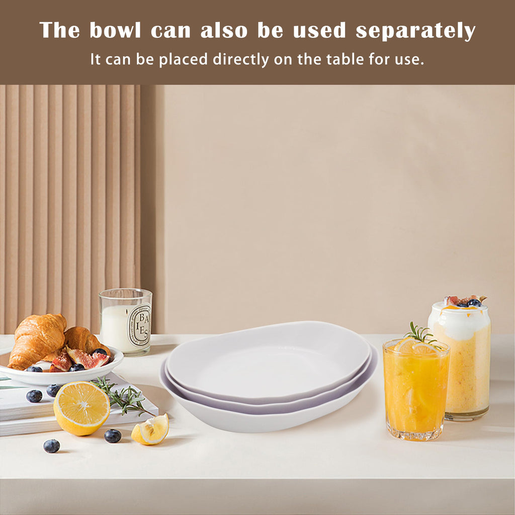 3 Tier Plastic Fruit Bowl with Bamboo Stand X2714
