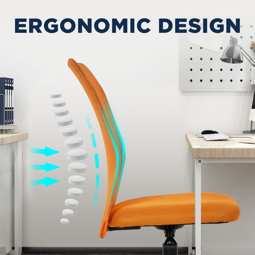 Orange Mesh Ergonomic Office Chair T7972