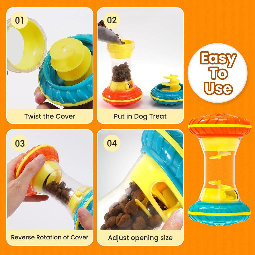 Interactive Dog Puzzle Toy Treat Dispensing Slow Feeder Yellow N90707