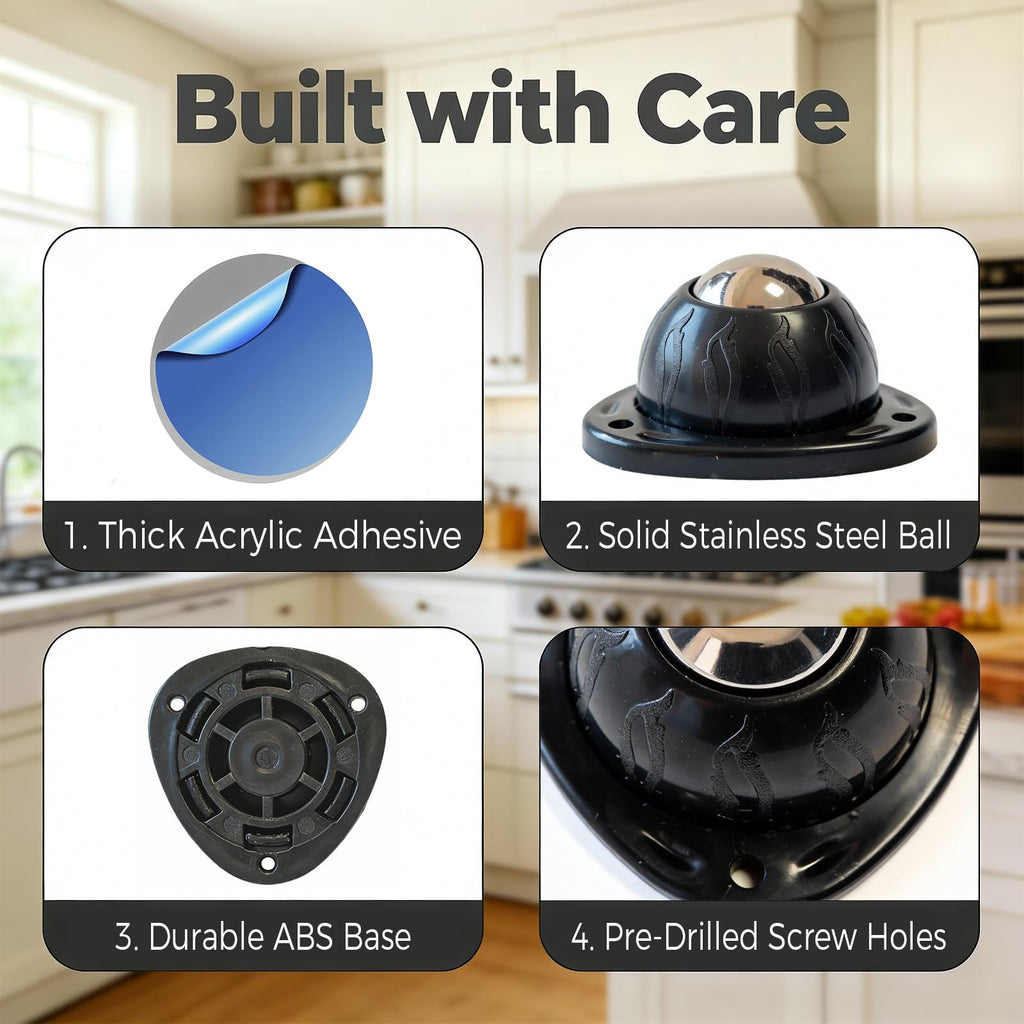 4 Pack Self Adhesive Swivel Casters G319