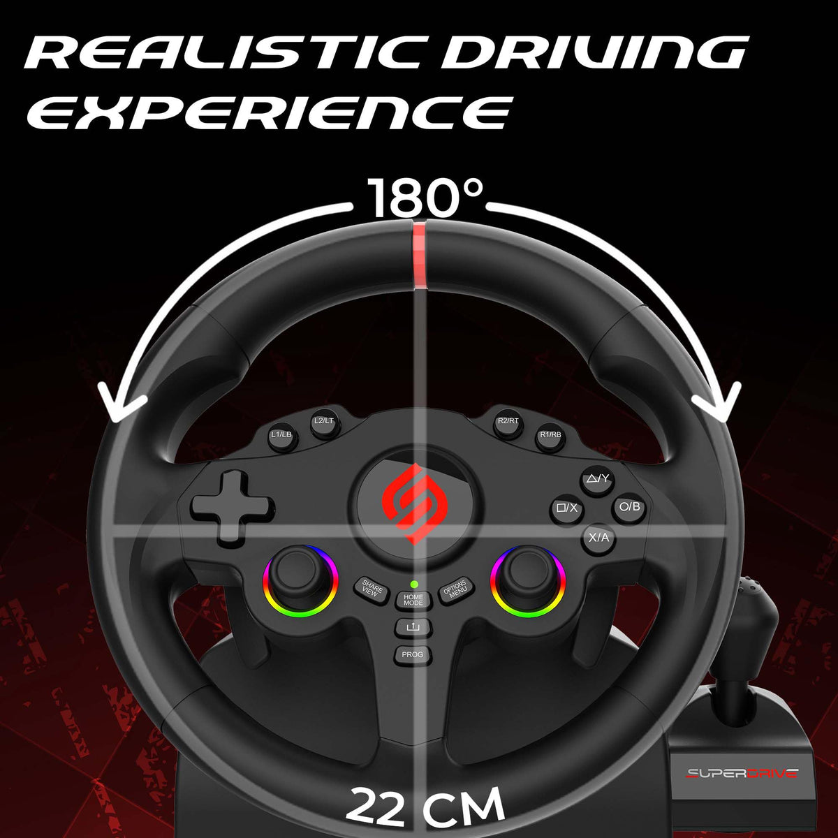 RGB Gaming Steering Wheel U21281