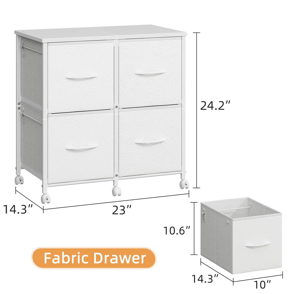 4 Drawer Mobile Lateral File Cabinet H6826