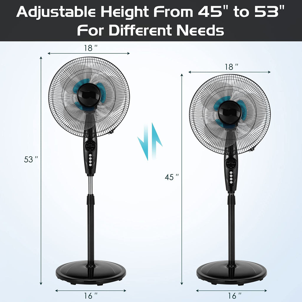18 Inches Oscillating Pedestal Fan with Remote Control G276