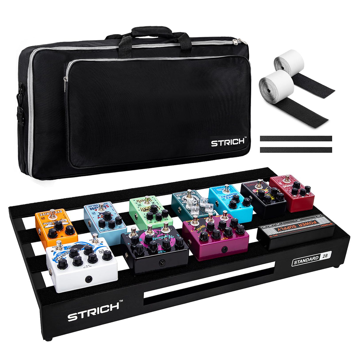 Aluminum Alloy Lightweight 28'' x 13.78'' Extra Large Guitar Pedal Board with Carry Bag G996