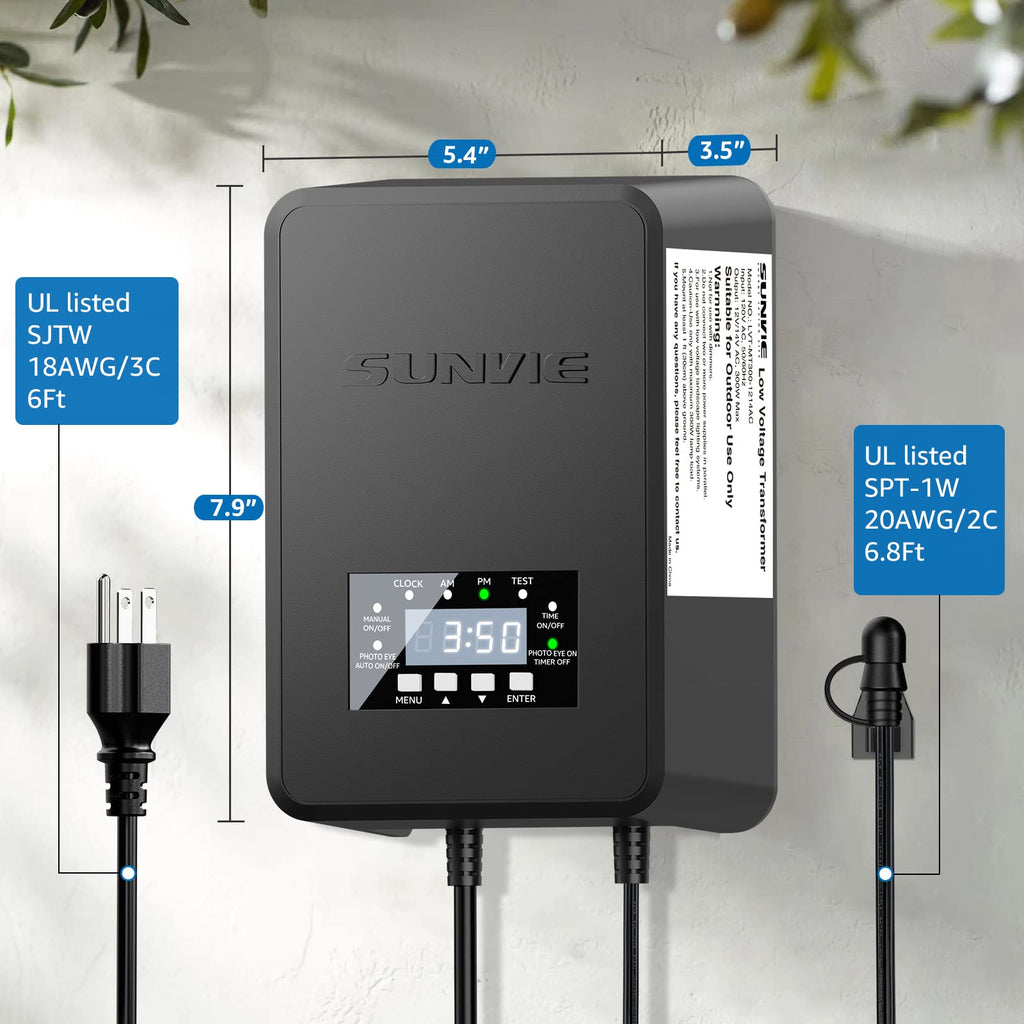 200W Low Voltage Landscape Transformer with Timer & Photocell Sensor B7849