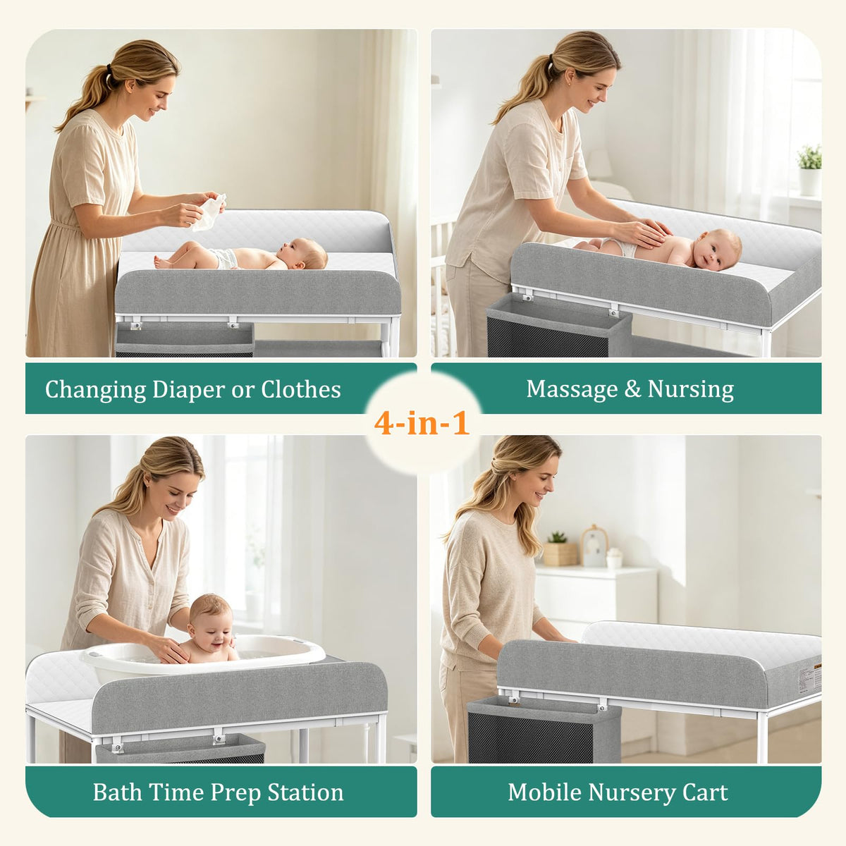 Portable Baby Changing Table with Wheels N511848