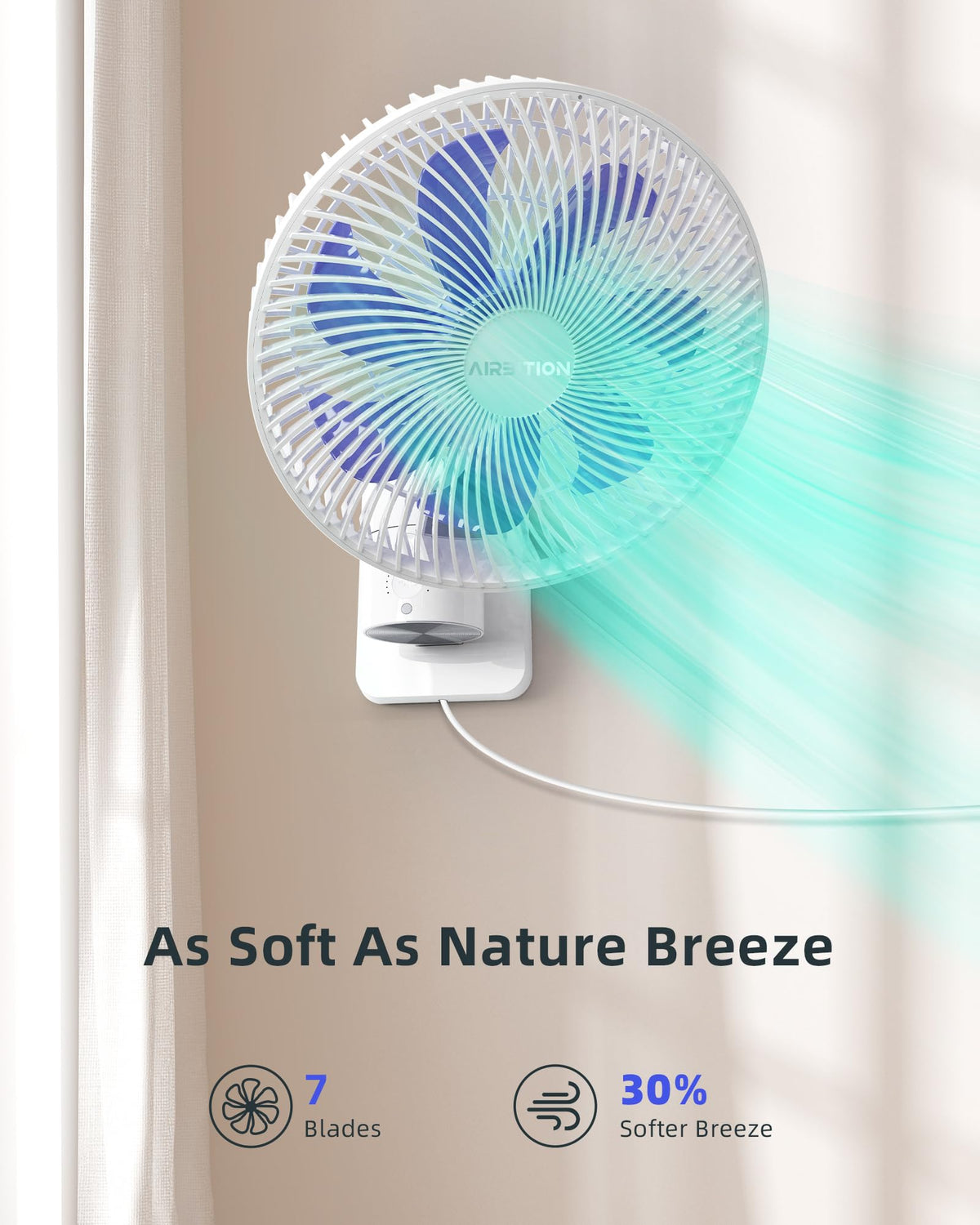 10'' Wall Mount Fan with Light and Remote Control Q797