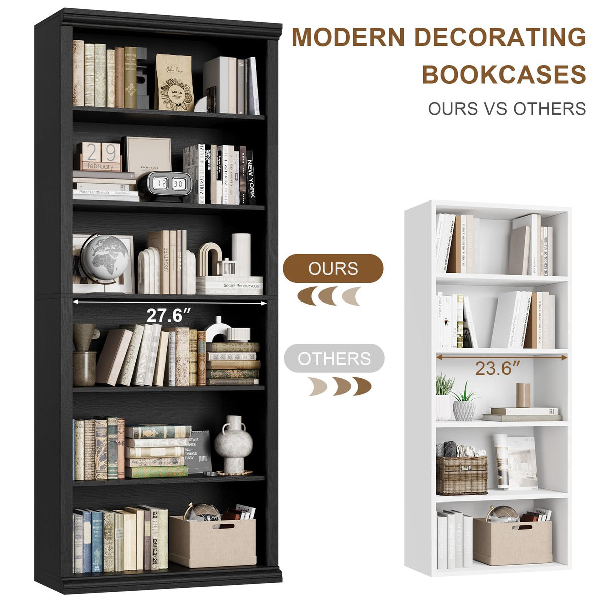 Black Tall Bookshelf B5413