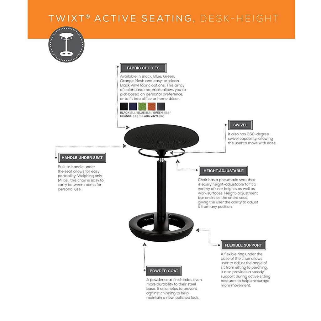 Orange Mesh Ergonomic Adjustable Chair A11224
