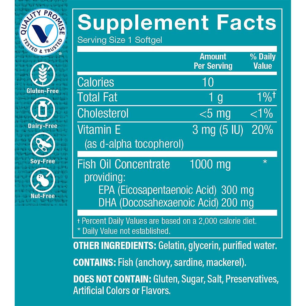 Omega 3 Fish Oil 1000 MG 240 Softgels T822906