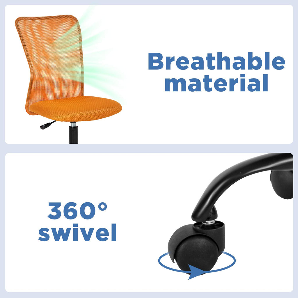 Orange Mesh Ergonomic Office Chair T7972