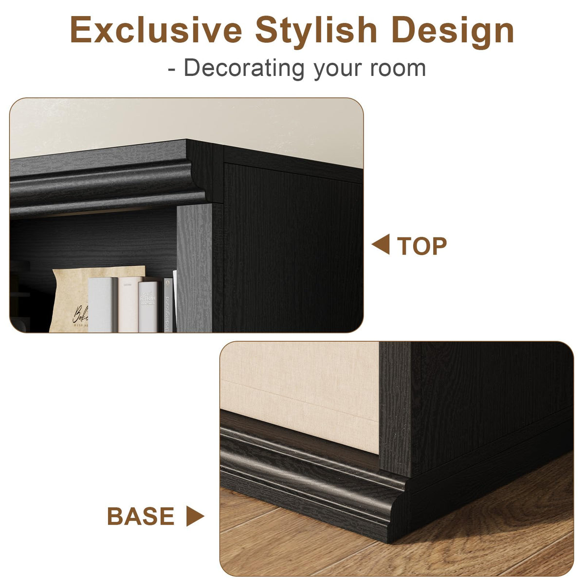 Black Tall Bookshelf B5413